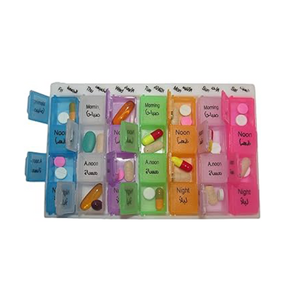 Voxx Weekly Pill Organizer – 4 Times a Day (28 Compartments)