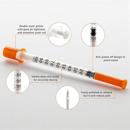El Dawlia ICO Insulin Syringe – 1 ml – Pack of 100