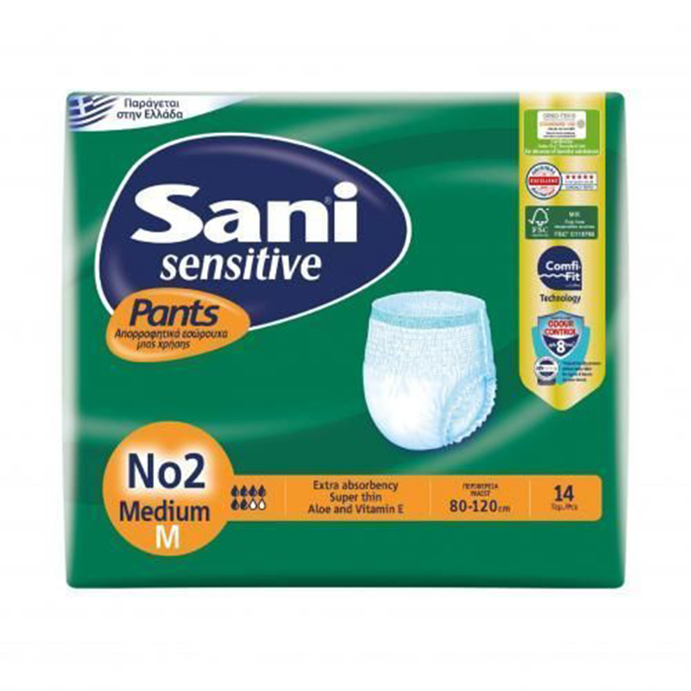 Sani Sensitive Pants  Adult Incontinence Underwear – 14 Pieces (S/M/L/XL/XXL)