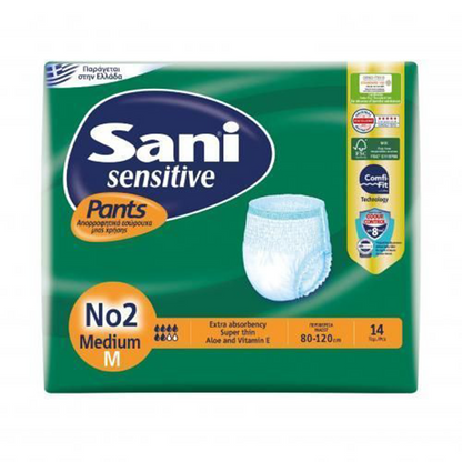 Sani Sensitive Pants  Adult Incontinence Underwear – 14 Pieces (S/M/L/XL/XXL)