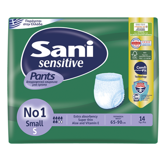 Sani Sensitive Pants  Adult Incontinence Underwear – 14 Pieces (S/M/L/XL/XXL)